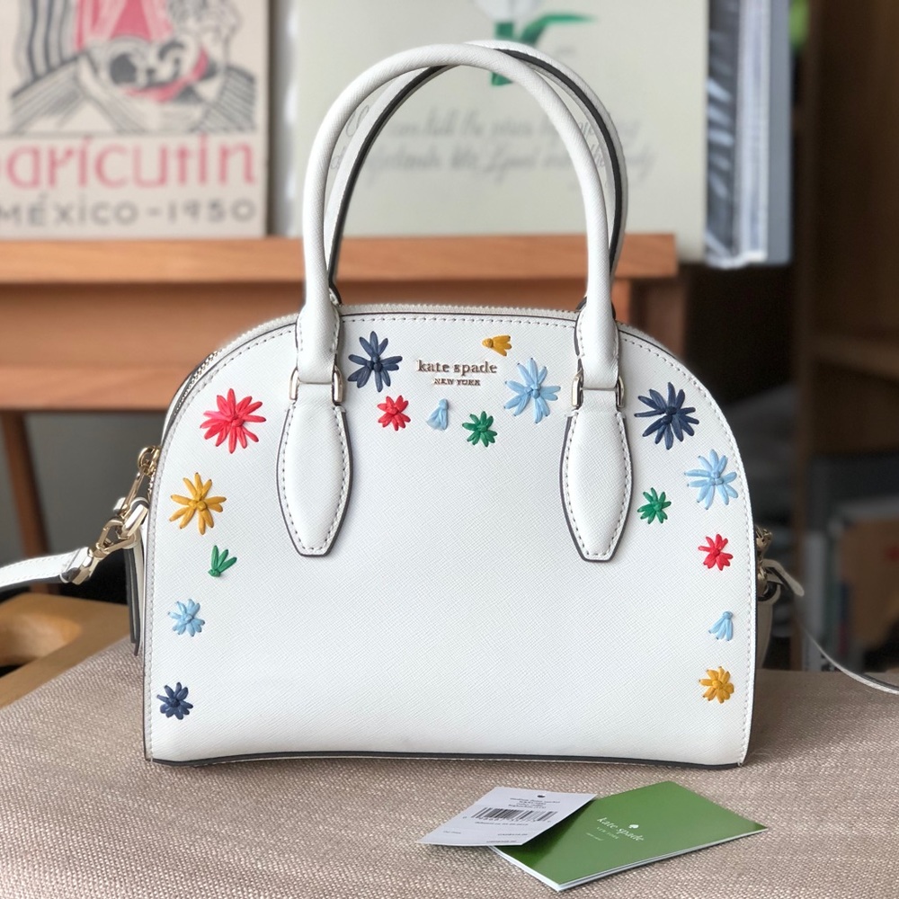 USED Kate Spade Reiley Raffia medium dome sachel